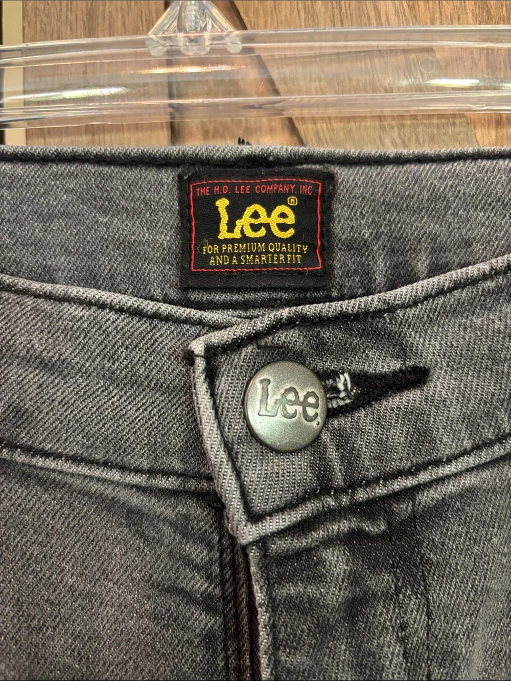 Lee Legendary High-Rise Mom Jean Straight Leg Jeans in Charcoal Gray